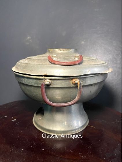 หม้อหยวนโล้ ทองเหลือง หม้อไฟโบราณเก่าสะสม รูปที่ 12