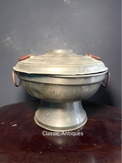 หม้อหยวนโล้ ทองเหลือง หม้อไฟโบราณเก่าสะสม รูปที่ 4