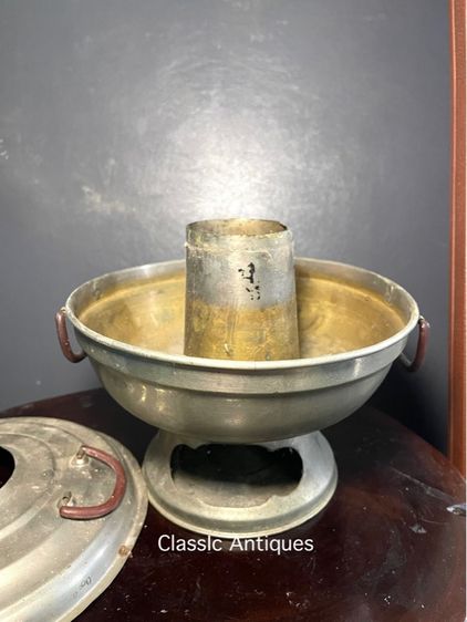 หม้อหยวนโล้ ทองเหลือง หม้อไฟโบราณเก่าสะสม รูปที่ 11