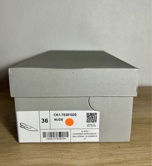 CHARLES AND KEITH รองเท้ารุ่น Patent Pointed-Toe Slingback Flats - สีนู้ด รูปที่ 10