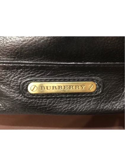 BURBERRY กระเป๋าถือหนัง Burberry Nova Check Leather สีดำ รับประกันของแท้  รูปที่ 5
