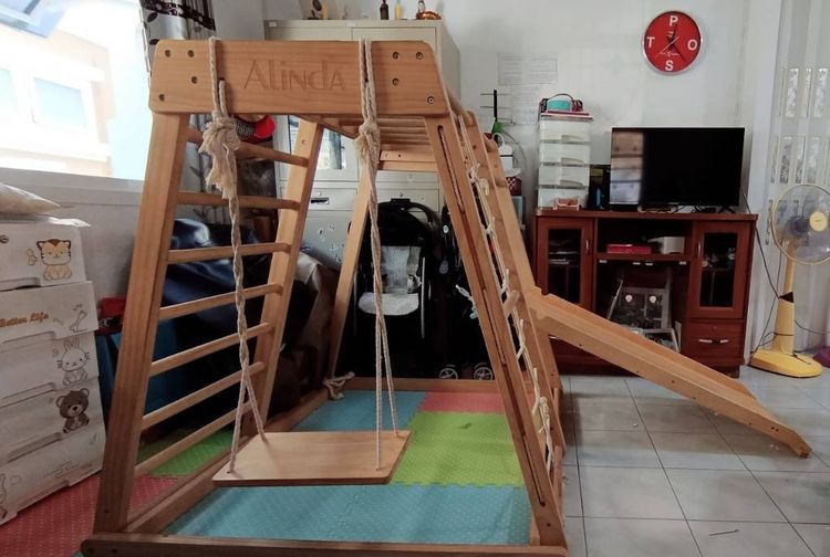 Alinda Jungle Gym slider สไลเดอร์ ยิม ปีนป่าย pikler เพลยิม climbing ปีนป่ายไม้ ปีนป่ายเด็ก รูปที่ 9
