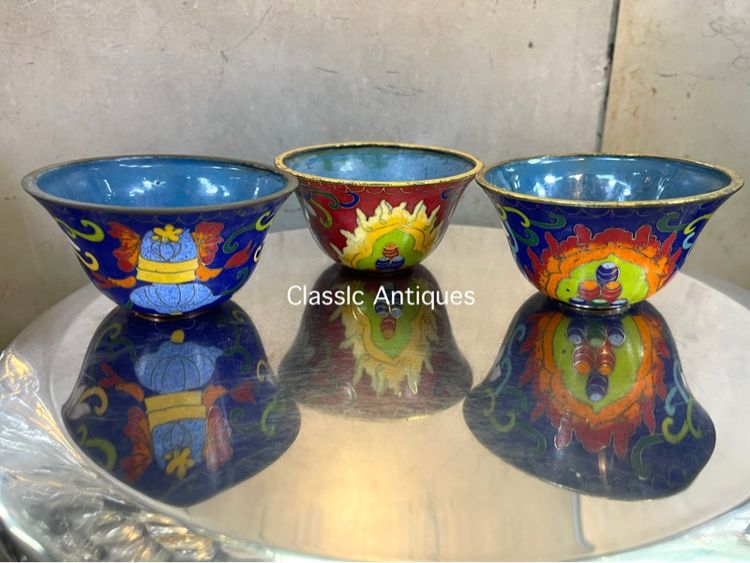 จอกน้ำชา ถ้วยน้ำชาถมปัด สะสมA1 รูปที่ 2