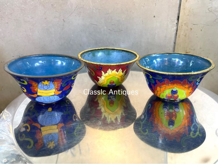 จอกน้ำชา ถ้วยน้ำชาถมปัด สะสมA1