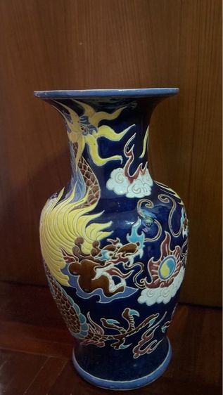 แจกันเดี่ยว มังกรคู่ เก่า ของสะสม รูปที่ 7