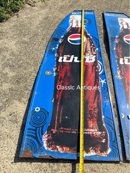 ป้าย ขวดเป๊บซี่ PEPSI สังกะสีแผ่นใหญ่ เก่าสะสมA1 รูปที่ 5