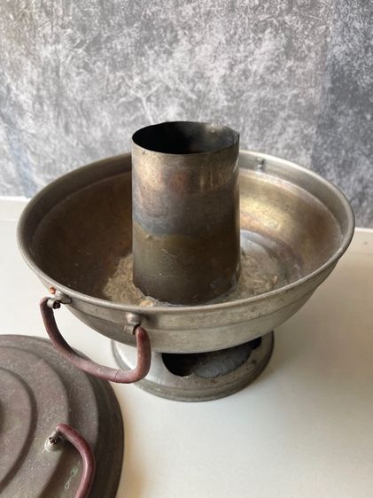 หม้อหยวนโล้ ทองเหลือง หม้อไฟโบราณเก่าสะสมA1 รูปที่ 11