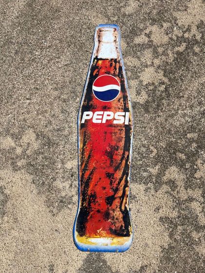 ป้าย ขวดเป๊บซี่ PEPSI สังกะสีแผ่นใหญ่ เก่าสะสม รูปที่ 4
