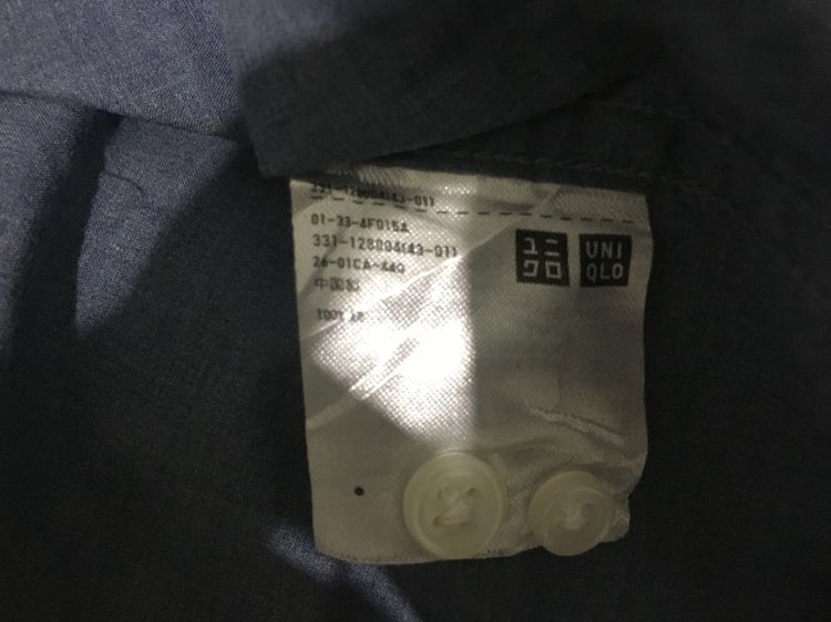 เสื้อเชิ้ตแขนยาว แบรนด์ UNIQLO สีเทาเข้ม รูปที่ 8
