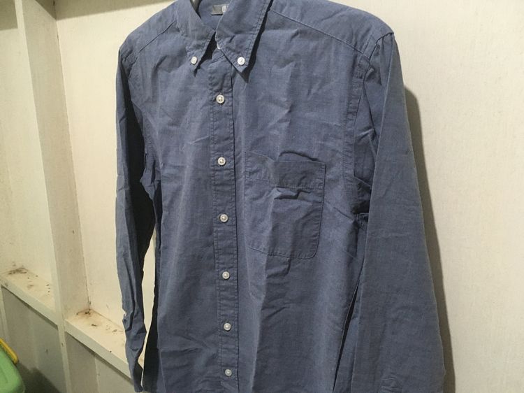 เสื้อเชิ้ตแขนยาว แบรนด์ UNIQLO สีเทาเข้ม รูปที่ 5