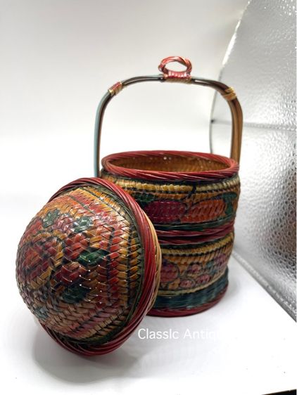 ตะกร้าจีน โบราณเก่าสะสมA12 รูปที่ 2