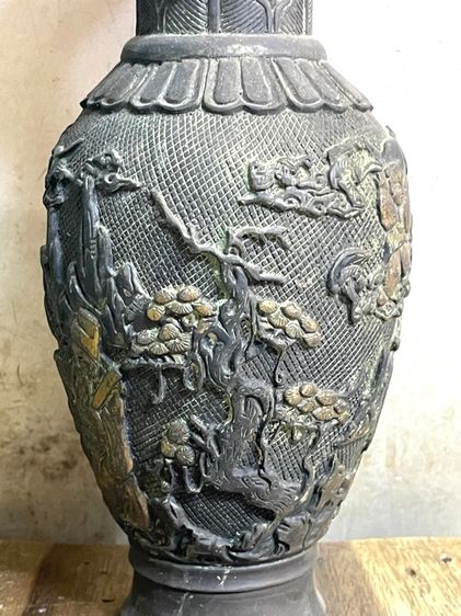 แจกัน เทพเจ้าฮกลกซิ้ว ทองเหลืองสะสมA14 รูปที่ 10