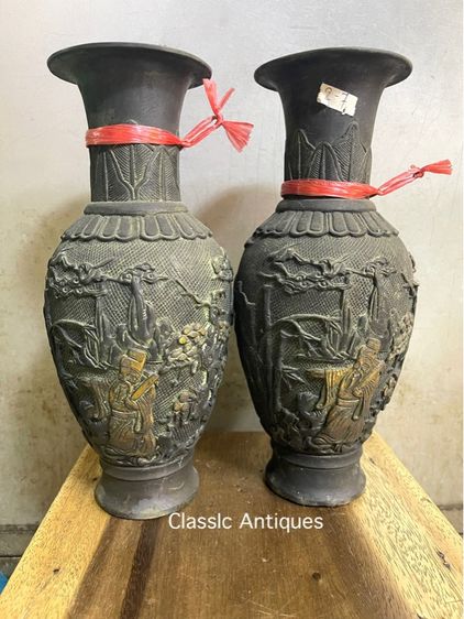 แจกัน เทพเจ้าฮกลกซิ้ว ทองเหลืองสะสมA14 รูปที่ 3