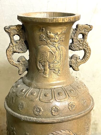 แจกัน หงษ์ มังกร ทองเหลือง A12 รูปที่ 7