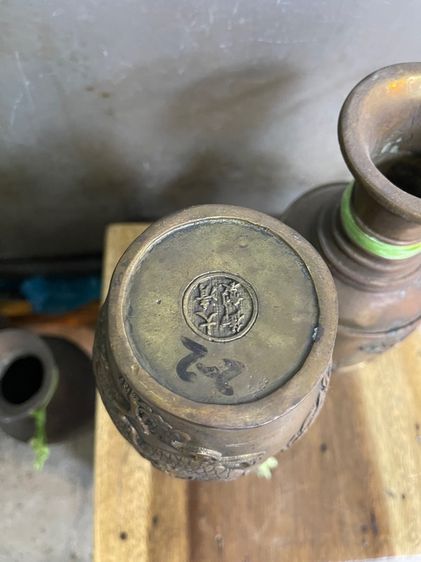 แจกัน หงษ์ มังกร ทองเหลือง A13 รูปที่ 9