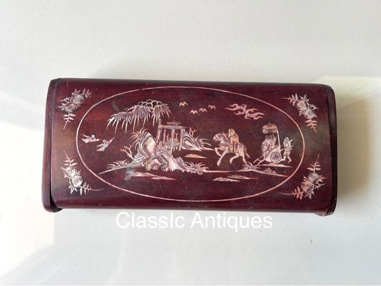 กล่องไม้ ฝังมุก โบราณเก่าสะสม รูปที่ 2