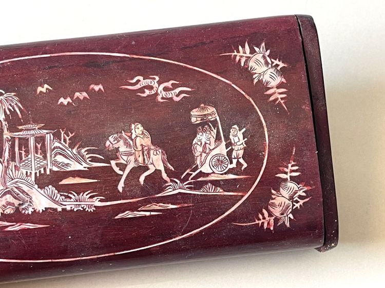 กล่องไม้ ฝังมุก โบราณเก่าสะสม รูปที่ 6