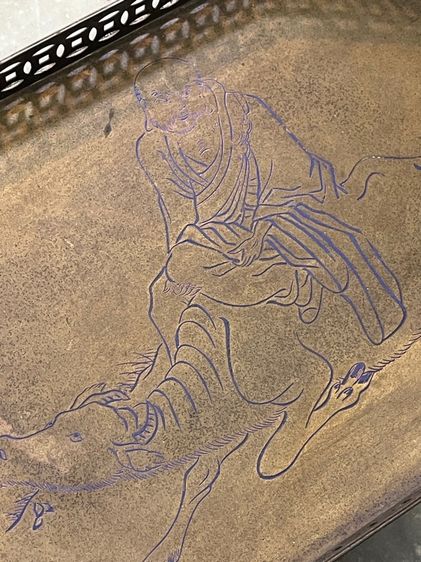 ถาด ทองเหลือง แปดเหลี่ยม ลงยาสะสม รูปที่ 6