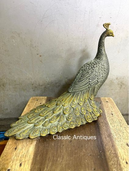 นกยูง คู่ใหญ่ ทองเหลืองสะสม A1 รูปที่ 8