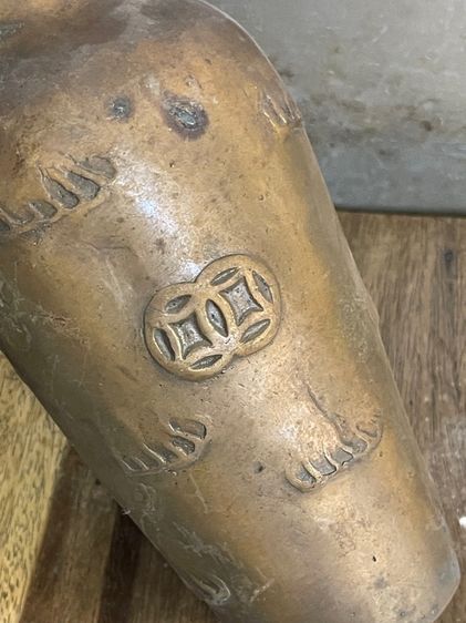 แจกัน กิเลนคู่ ทองเหลืองสะสมA17 รูปที่ 9