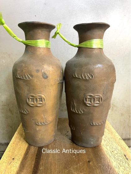 แจกัน กิเลนคู่ ทองเหลืองสะสมA17 รูปที่ 3