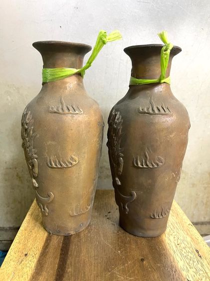 แจกัน กิเลนคู่ ทองเหลืองสะสมA17 รูปที่ 4