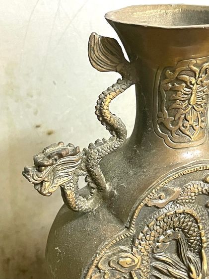 แจกัน มังกร ทองเหลือง A11 รูปที่ 18