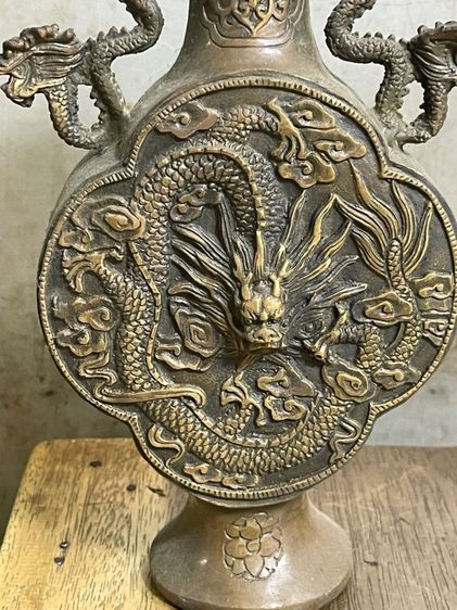 แจกัน มังกร ทองเหลือง A11 รูปที่ 11