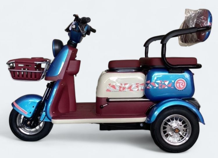 รถสามล้อไฟฟ้า ตัวท็อป สไลด์เบาะได้ 3 ที่นั่ง รุ่น DR 1000 ปี2025   . มอเตอร์ 1000 w (blushiess)  48v.  12ah.       รูปที่ 7