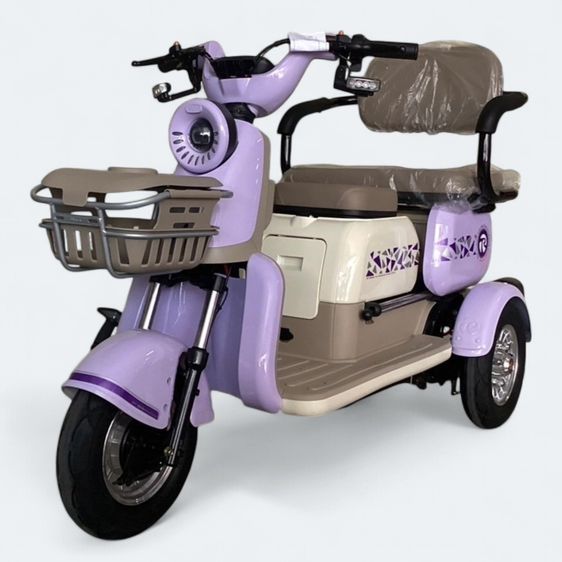 รถสามล้อไฟฟ้า ตัวท็อป สไลด์เบาะได้ 3 ที่นั่ง รุ่น DR 1000 ปี2025   . มอเตอร์ 1000 w (blushiess)  48v.  12ah.       รูปที่ 12