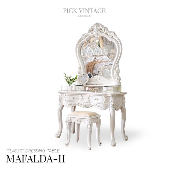 อื่นๆ ไม้ ขาว MAFALDA-II CLASSIC DRESSING TABLE โต๊ะเครื่องแป้งสไตล์วินเทจ รุ่น มาเฟลดา 2