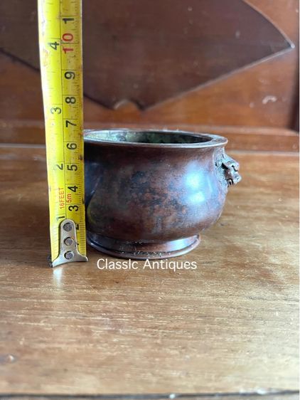 กระถาง ทองเหลือง หน้าสิงห์ สะสมA6 รูปที่ 17