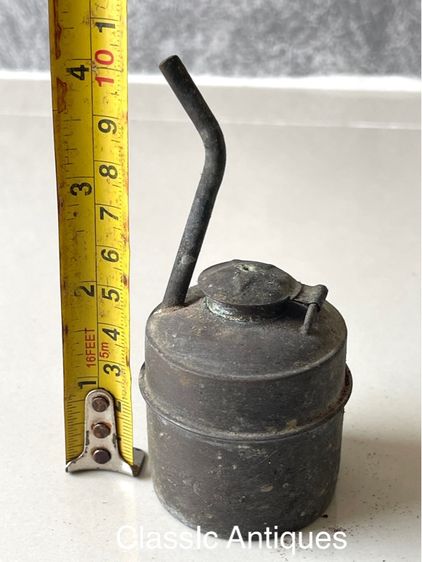 กระป๋อง เติมแอลกอฮอล์ ตะเกียง ทองเหลืองโบราณ รูปที่ 9