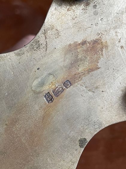 พวงแก้ว ทองเหลือง กะไหล่เงิน ตอกตราจีนเก่าสะสม รูปที่ 5