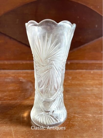 แจกันแก้ว เจียระไน เก่าสะสม รูปที่ 3