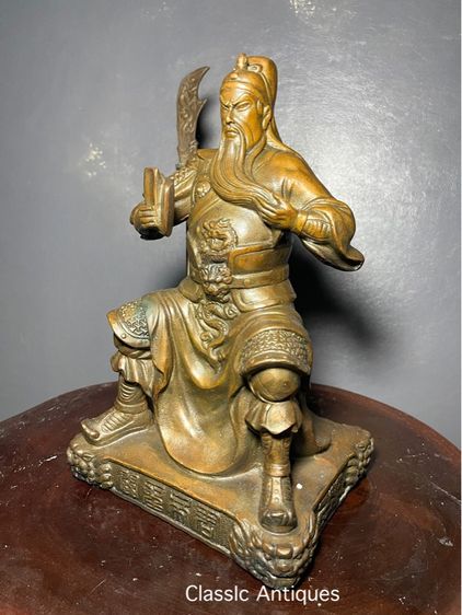 เทพเจ้ากวนอู ทองเหลือง สะสมA22 รูปที่ 10