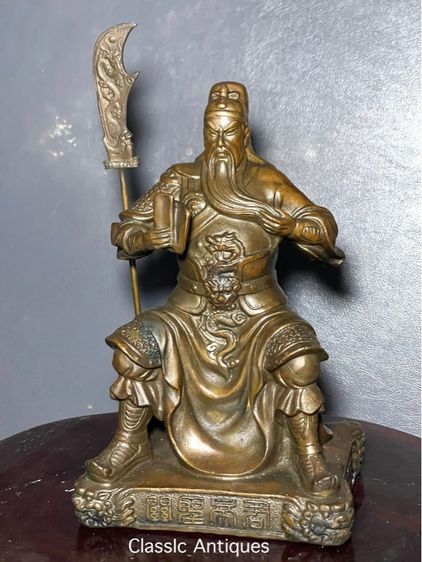 เทพเจ้ากวนอู ทองเหลือง สะสมA22 รูปที่ 7