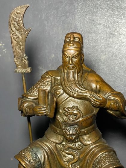 เทพเจ้ากวนอู ทองเหลือง สะสมA22 รูปที่ 6