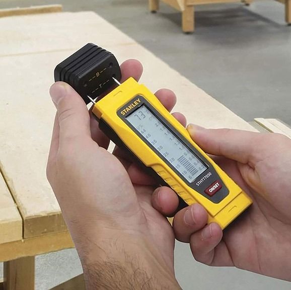 STANLEY เครื่องวัดความชื้น ผนังปูน พื้นคอนกรีต แผ่นยิปซัม พลาสเตอร์ ปูนซีเมนต์ ไม้ ใช้หาจุดน้ำรั่วซึม รูปที่ 6