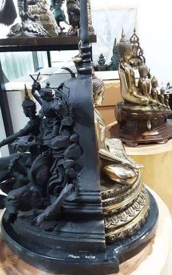 พระมหาเจดีย์ไพรีพินาศ เนื้อบรอนซ์ ขนาด33×57×64เซ็นติเมตร ศิลปะสวยงามน่าสะสมบูชา รูปที่ 8