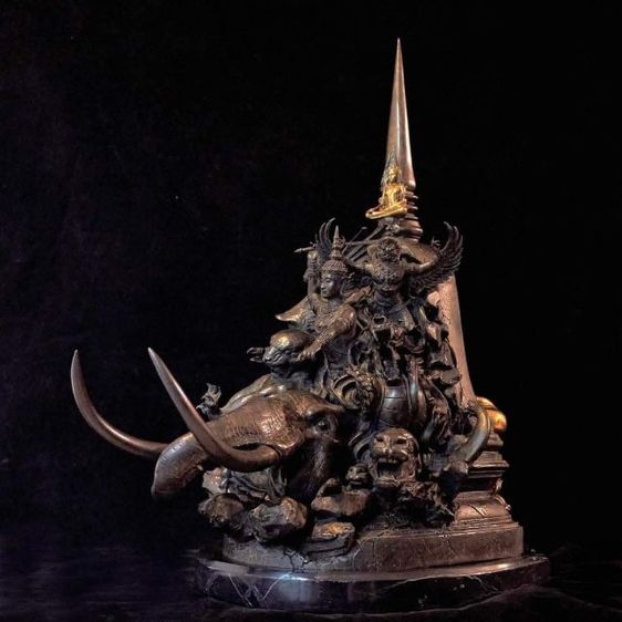 พระมหาเจดีย์ไพรีพินาศ เนื้อบรอนซ์ ขนาด33×57×64เซ็นติเมตร ศิลปะสวยงามน่าสะสมบูชา รูปที่ 2