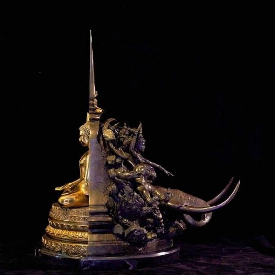 พระมหาเจดีย์ไพรีพินาศ เนื้อบรอนซ์ ขนาด33×57×64เซ็นติเมตร ศิลปะสวยงามน่าสะสมบูชา รูปที่ 14