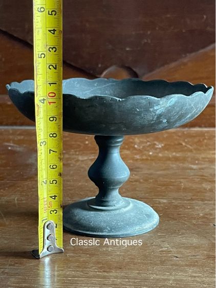 พาน ทองเหลือง โบราณ เก่าสะสมA10 รูปที่ 7