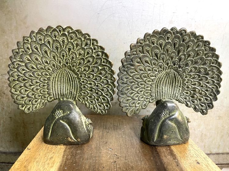 นกยูง รำแพน คู่กลาง ทองเหลืองสะสม รูปที่ 6