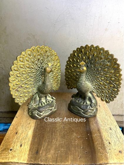 นกยูง รำแพน คู่กลาง ทองเหลืองสะสม รูปที่ 2