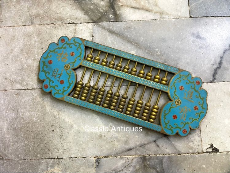 ลูกคิดจีน ทองเหลืองลงยา A รูปที่ 3