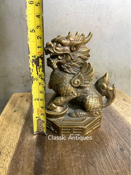 กิเลน ฐานแปดเหลี่ยม ทองเหลืองสะสม รูปที่ 17