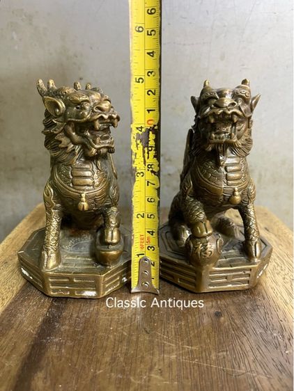 กิเลน ฐานแปดเหลี่ยม ทองเหลืองสะสม รูปที่ 16