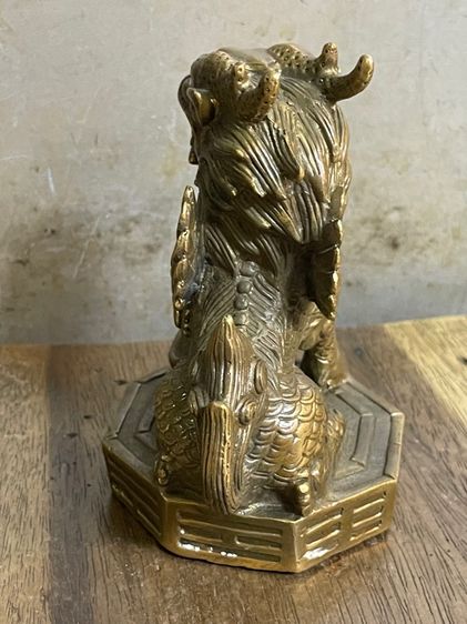 กิเลน ฐานแปดเหลี่ยม ทองเหลืองสะสม รูปที่ 12