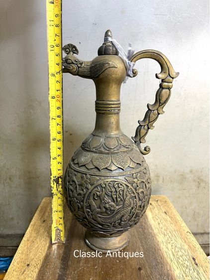 กาน้ำชา มังกร ทองเหลืองสะสม รูปที่ 15